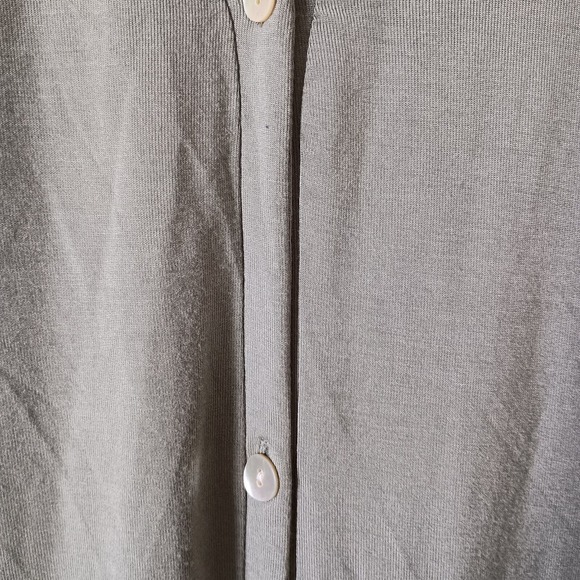 Wynne Layers Cardigan Green 3X Unconstructed Button Front Duster Sage Viscose - Picture 3 of 10